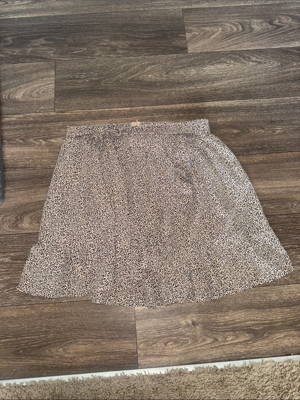 Altar'd State Beige Leopard Print Skater Skirt